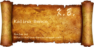 Kalina Bence névjegykártya