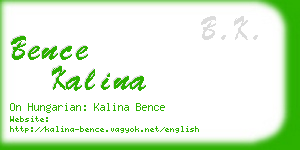 bence kalina business card